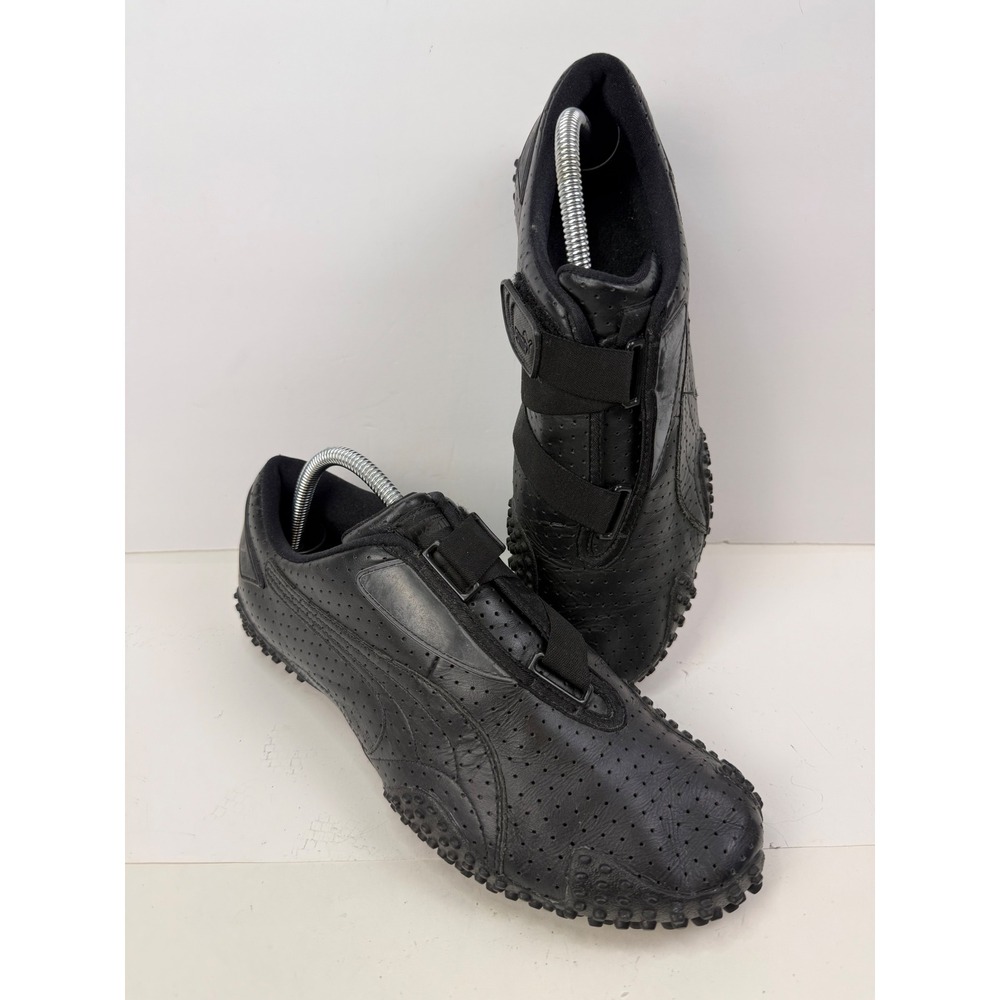 Puma Mostro Black Perforated Leather Strap Training Sneakers Men's 9.5 Y2K VTG